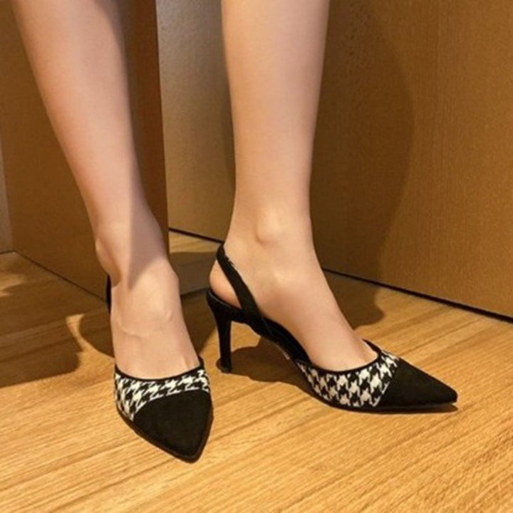 Pointed Shallow Mouth Slingback Strappy Heel - FASHION STEP