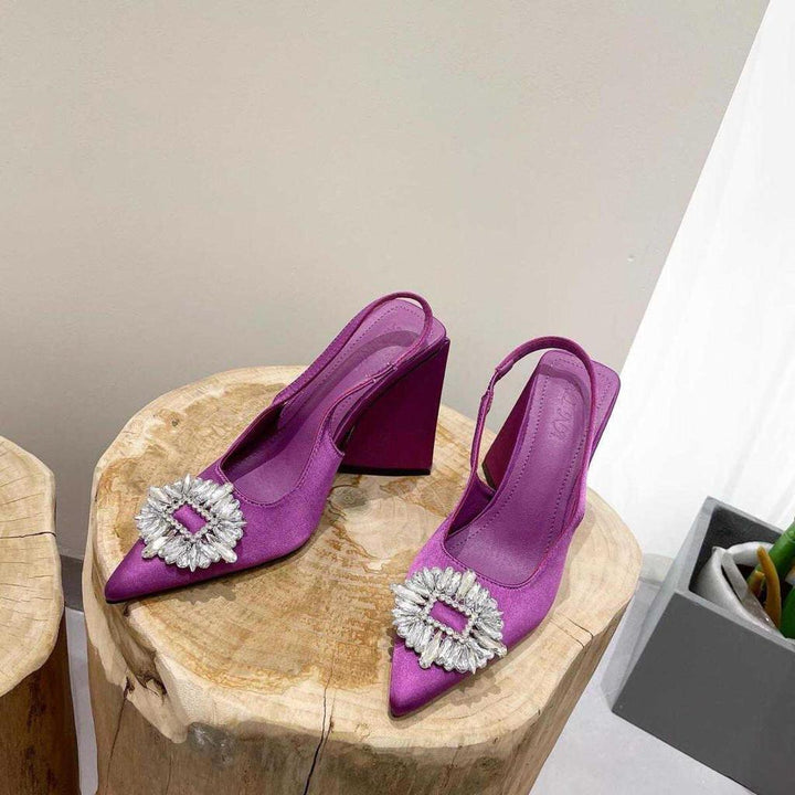 Triangle Zara Heels - (Purple) - FASHION STEP