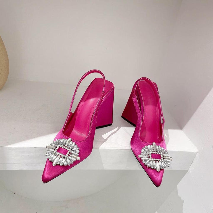 Triangle Zara Heels - (Pink) - FASHION STEP