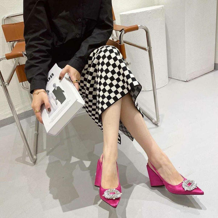 Triangle Zara Heels - (Pink) - FASHION STEP