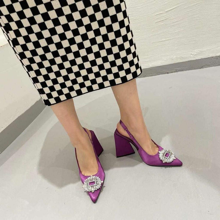 Triangle Zara Heels - (Purple) - FASHION STEP