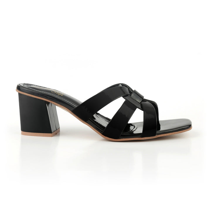 YS Block heel black - FASHION STEP