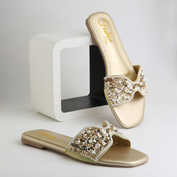 Fashion Steps Fancy Stone Flats