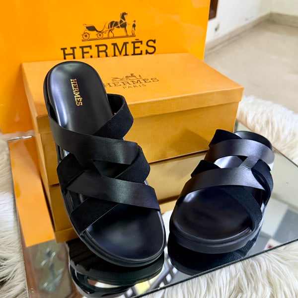 Hermes Aura Men's Slipper (Black)