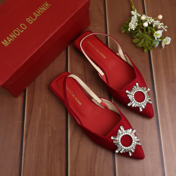 Oscar Red Flats Shoes for Ladies Online