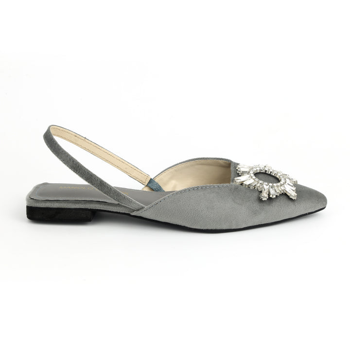 Oscar Grey Flats Shoes for Girls Online