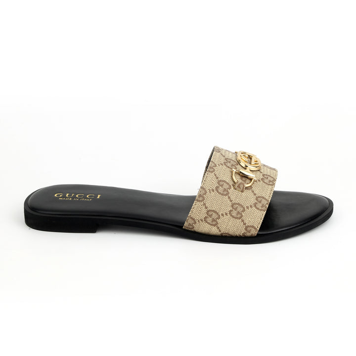 GG Canvas Flat Slippers