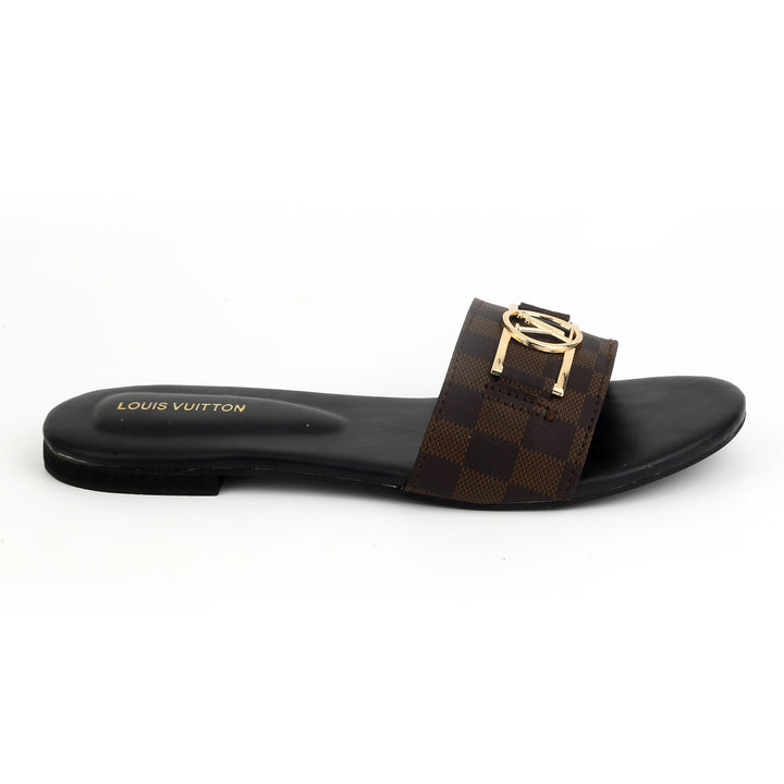 Louis Vuitton black flat slippers 