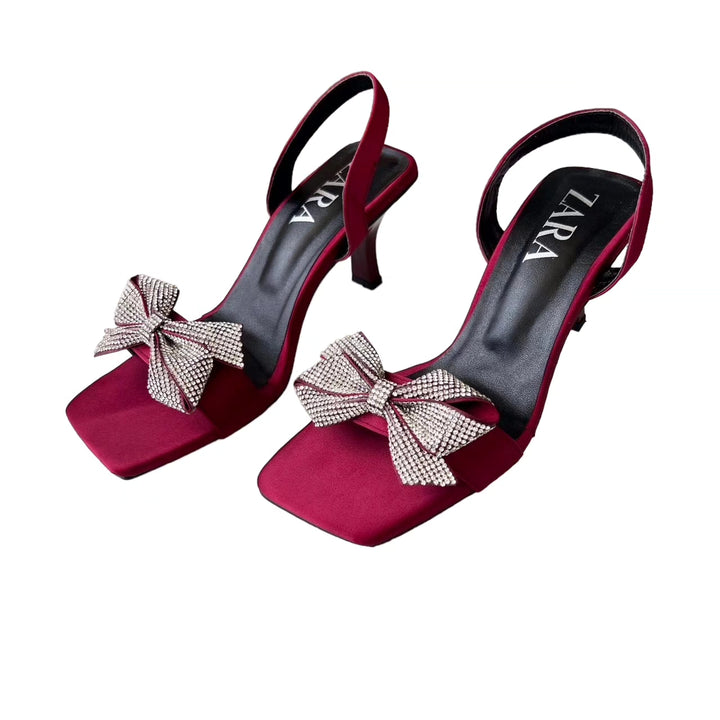 MEHRON BOWSTRAP KITTI HEEL - FASHION STEP