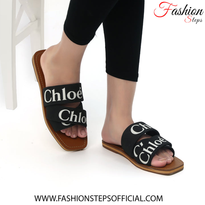 Chloe Denim Black Flat Shoes for Girls in Pakistan