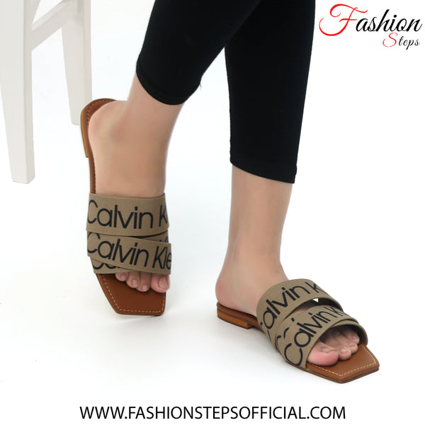 CK flat denium(khakhi) - FASHION STEP