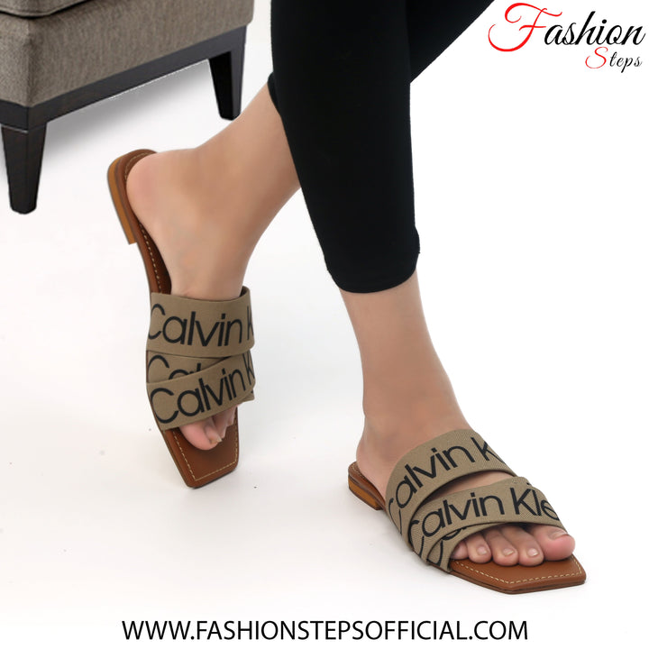 CK flat denium(khakhi) - FASHION STEP