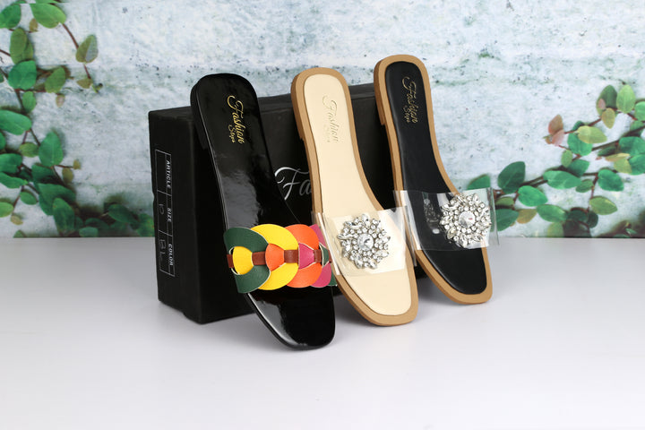 BLACK TRANSPERANT FLAT - FASHION STEP