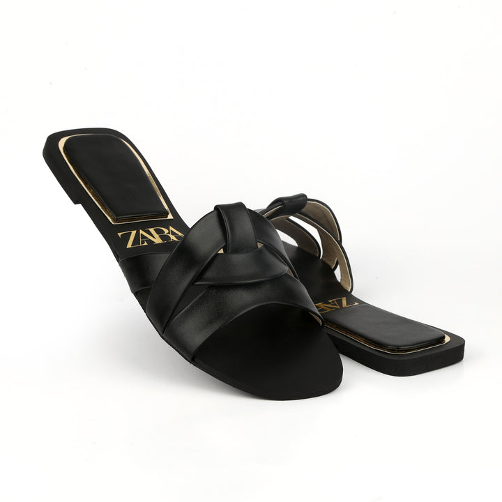 ZARA BASIC BLACK FLAT - FASHION STEP