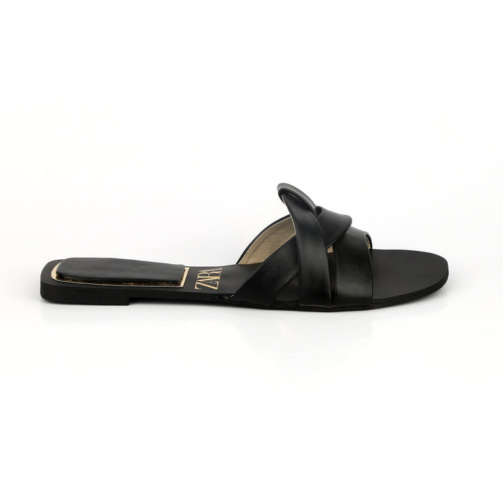 ZARA BASIC BLACK FLAT - FASHION STEP