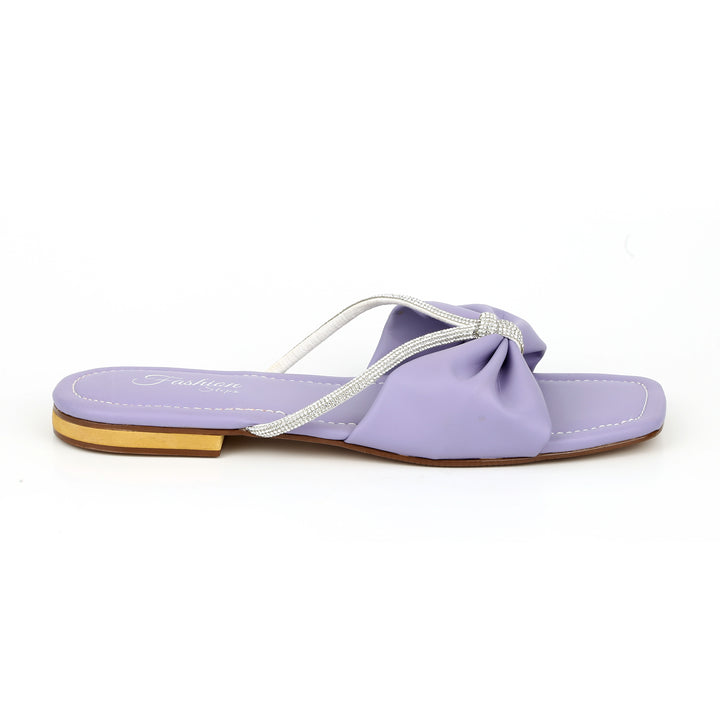 Crystal purple flat slipper - FASHION STEP