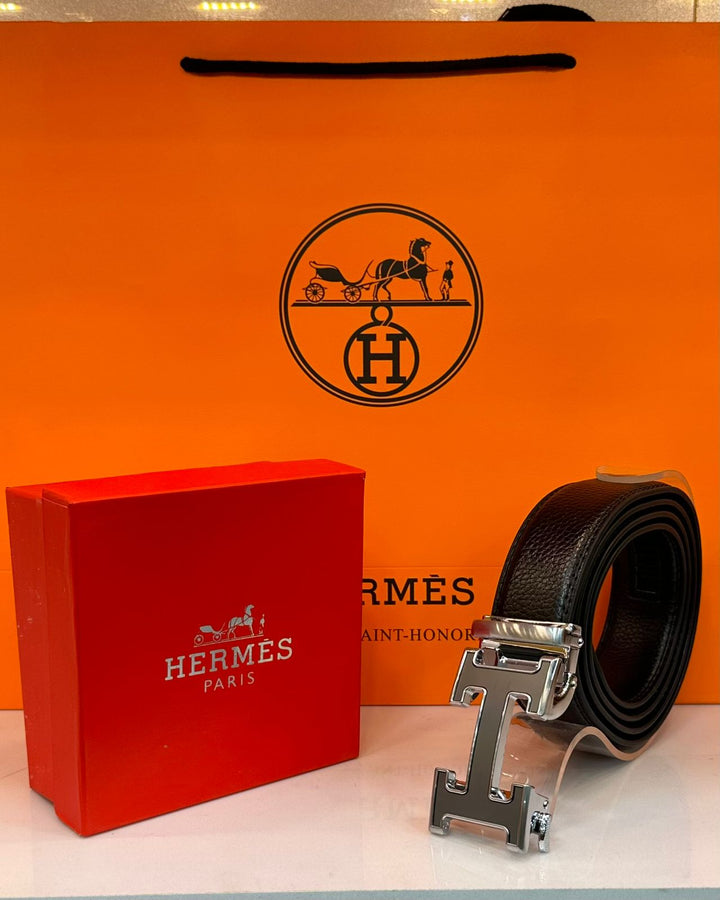 Hermes Paris Grey With Silver Black Belt (17) - FASHION STEP