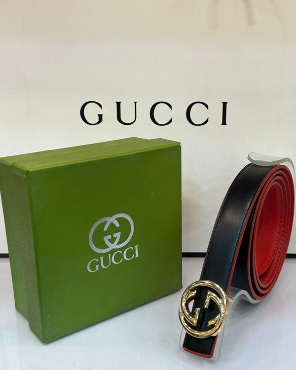 Gucci Black With Orange Belt (20) - FASHION STEP