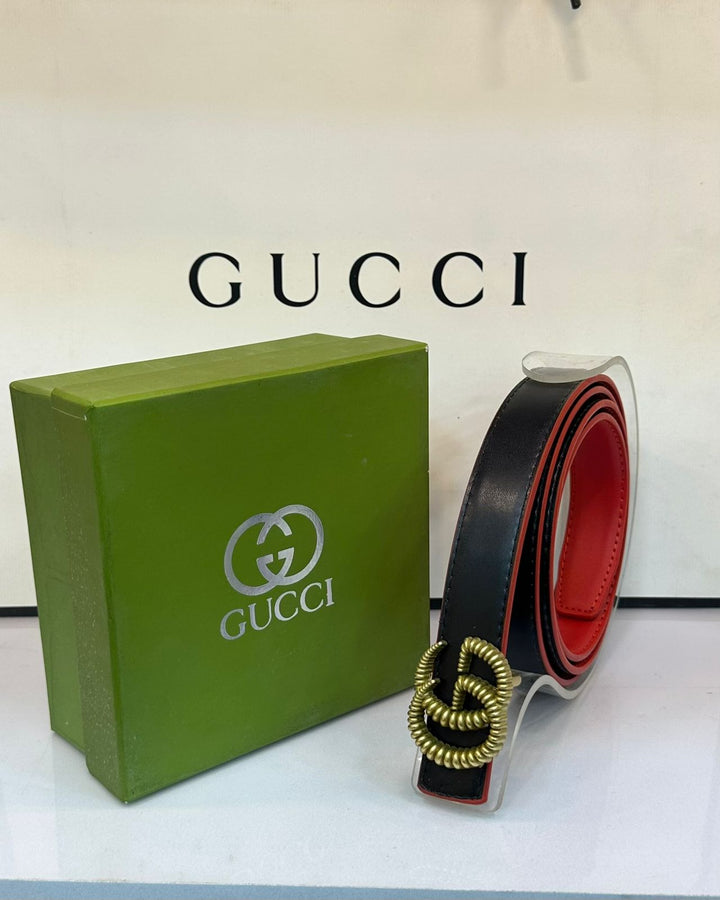 Gucci Black With Orange Belt New (22) - FASHION STEP