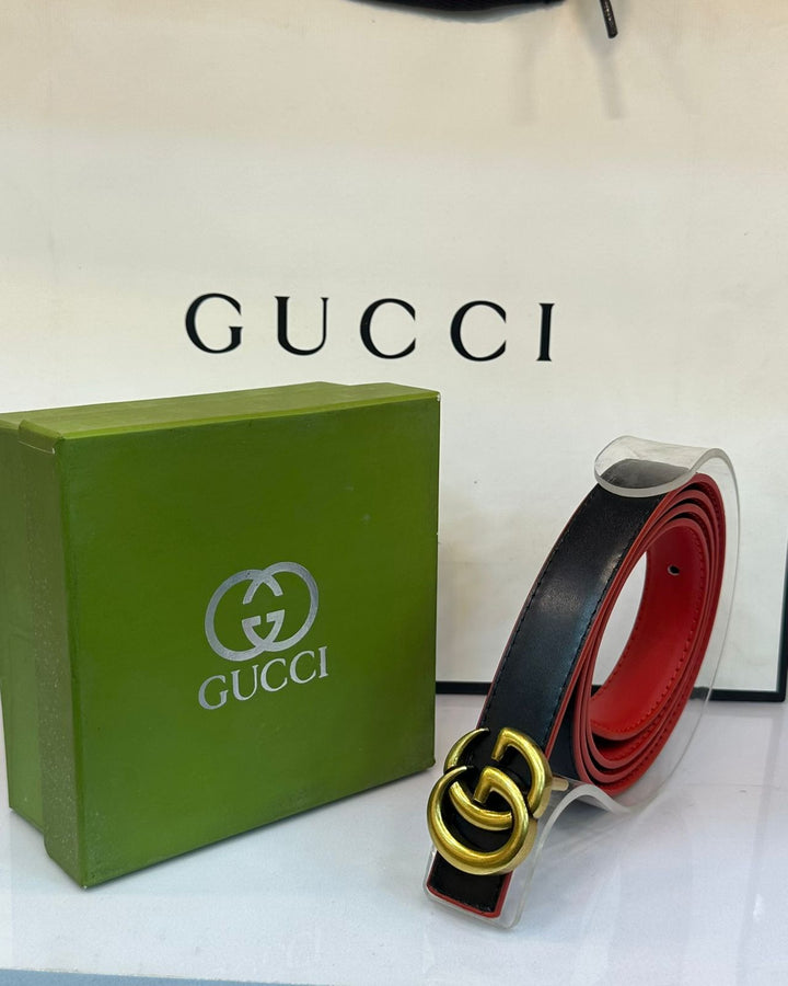 Gucci Belt Black With Orange (23) - FASHION STEP