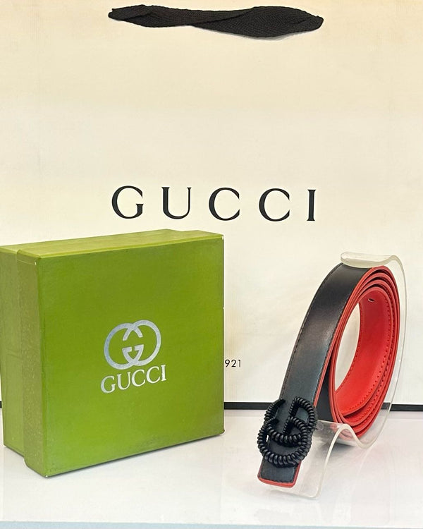 Gucci Black With Orange With Black Buckle (32) - FASHION STEP