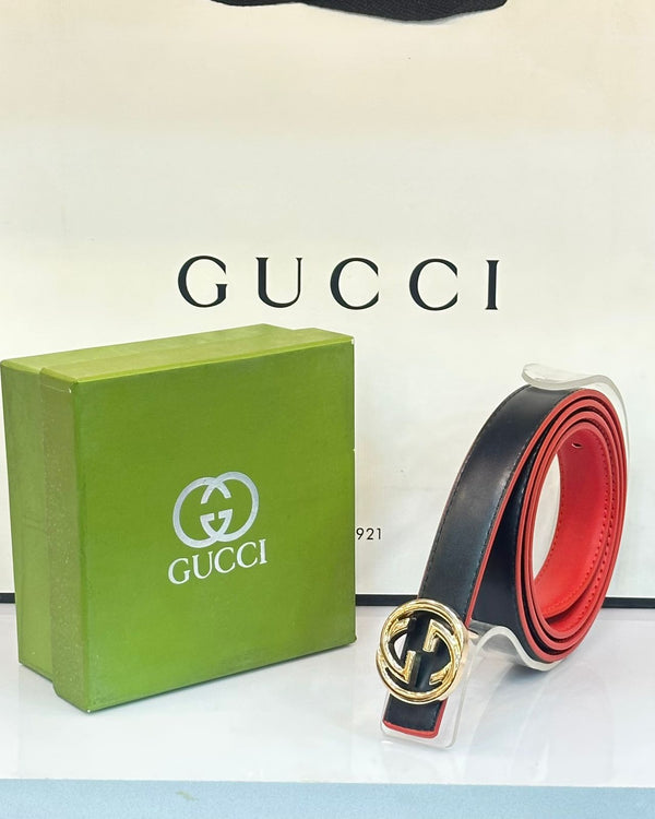 Gucci Black With Orange Belt (33) - FASHION STEP