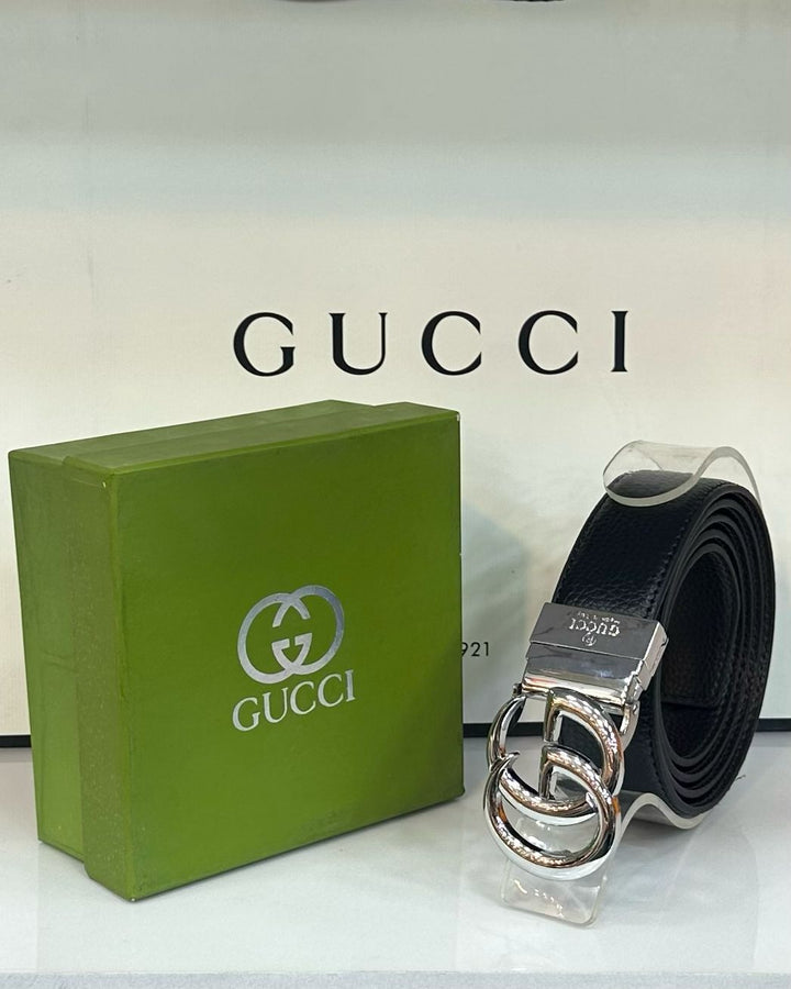 Gucci Black With Silver Buckle (40) - FASHION STEP