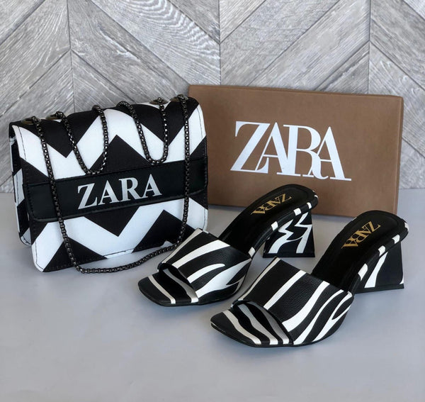 Zebra Triangle Heels