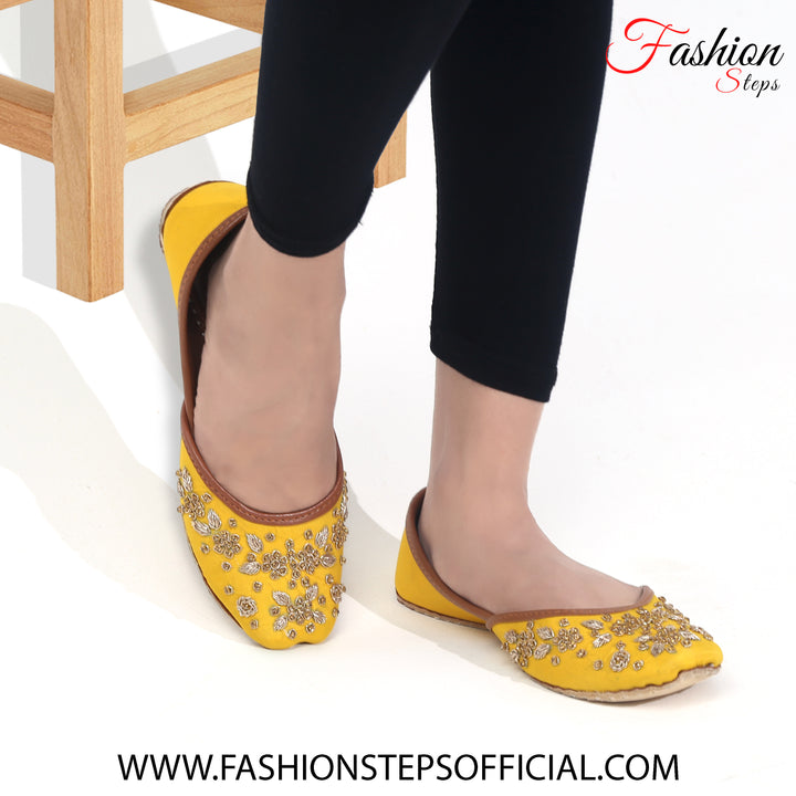 Yellow Ethnic Khussa - FASHION STEP