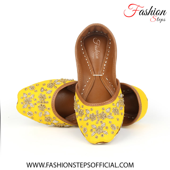 Yellow Ethnic Khussa - FASHION STEP