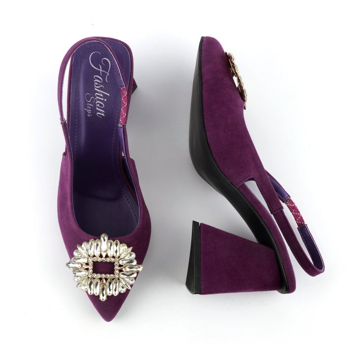 Triangle Zara Heels - (Purple) - FASHION STEP