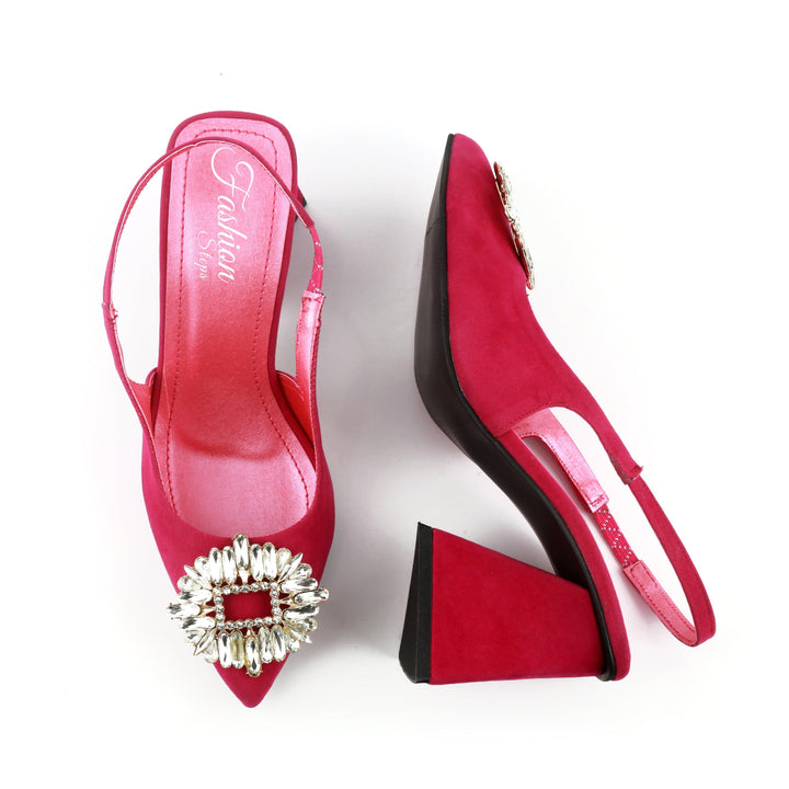 Triangle Zara Heels - (Pink) - FASHION STEP