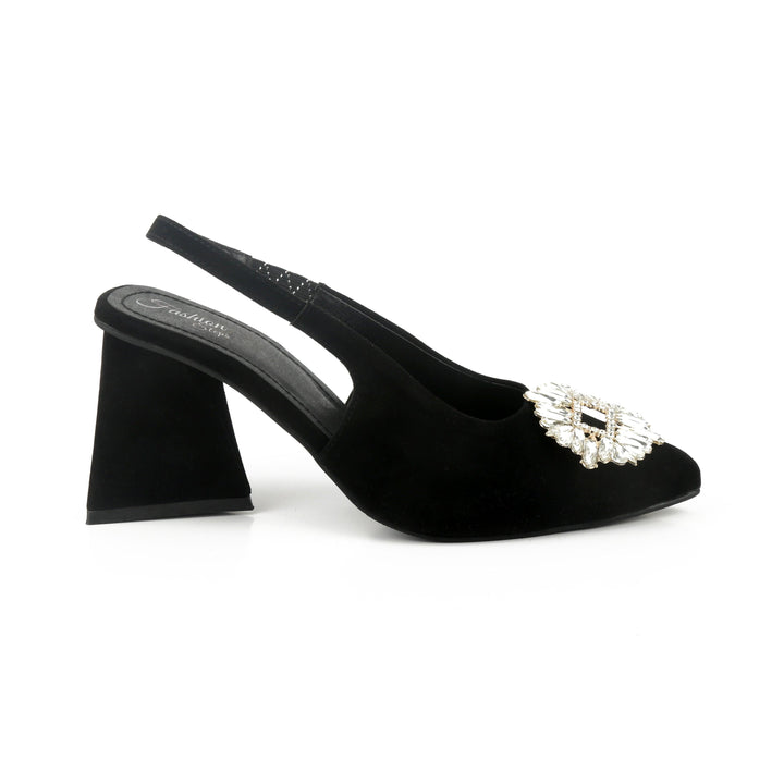 Triangle Zara Heels - (Black) - FASHION STEP