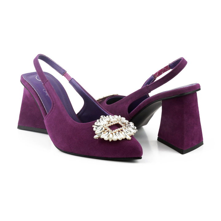 Triangle Zara Heels - (Purple) - FASHION STEP