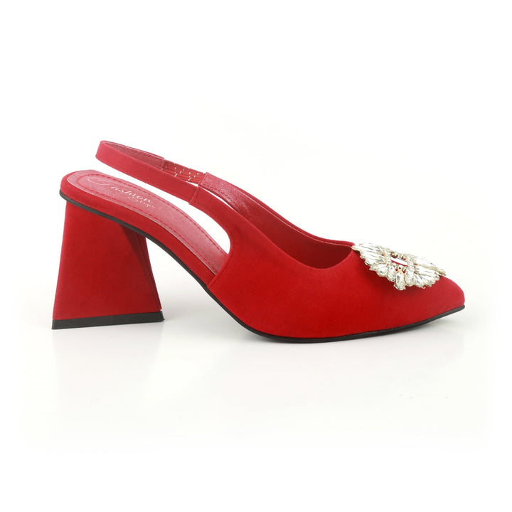 Triangle Zara Heels - (Red) hi - FASHION STEP