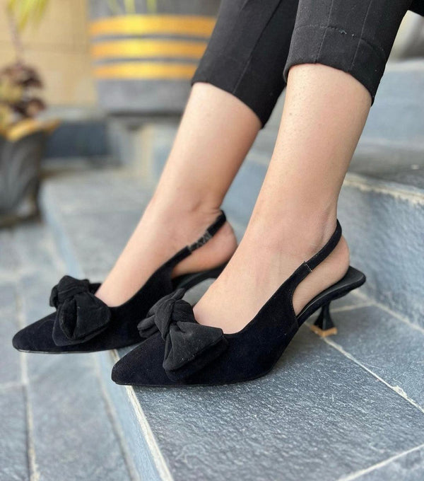 Tai knot heel (Black) - FASHION STEP