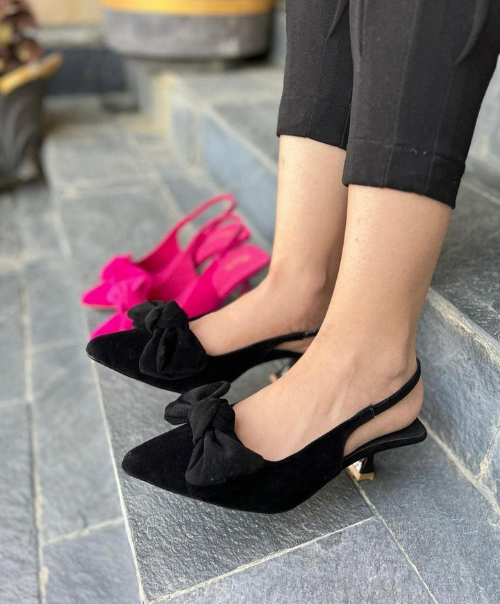 Tai knot heel (Black) - FASHION STEP