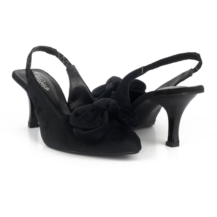 Tai knot heel (Black) - FASHION STEP