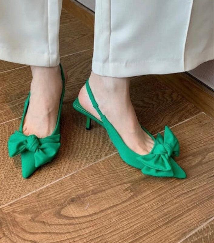 Tai knot heel (Green) hi - FASHION STEP