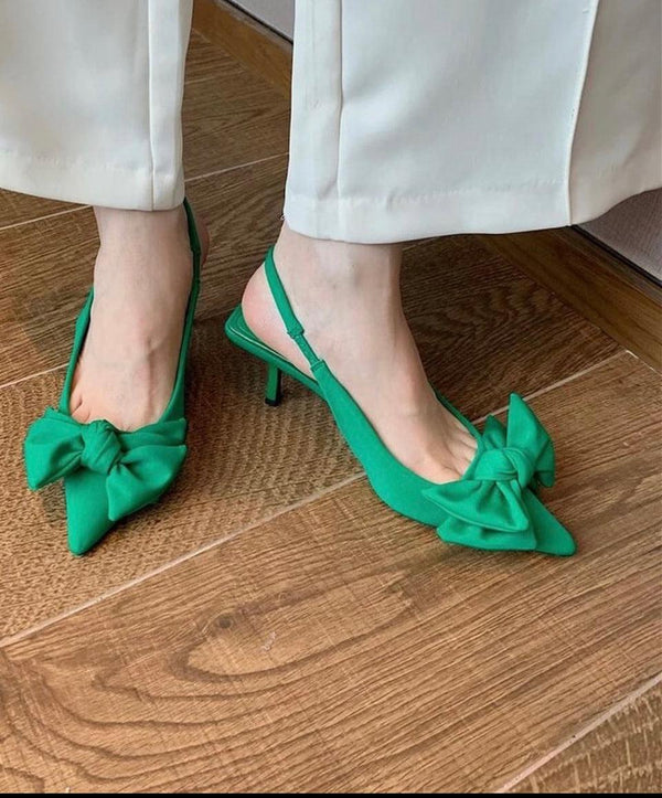 Tai knot heel (Green) hi - FASHION STEP